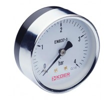 KOER Манометр аксіальний KM.611A 1/4''-1/2'' (D 63мм 0-4 bar) KR0210