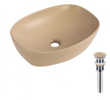 Qtap Раковина накладна Robin 500х380х140 мм, Beige, прямокутна, з донним клапаном QT04116302SB Qtap