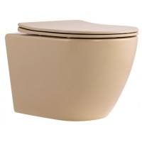 Унітаз підвісний Robin Ultra Quiet 490×365×325 мм, Beige, з сидінням Slim Duroplast / Soft-close / Quick Release QT13332381АSSB Qtap