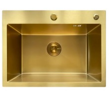 Кухонна мийка Mixxus MH5843 Micro-Decor Brushed Gold (3.0/0,8) колір матове золото (MI8218)