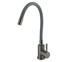 MIXXUS Змішувач для кухні SEO-011 GRAPHITE REFL.GRAY з силіконовим виливом з нерж.сталі SUS304, колір графіт (MI8225)