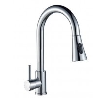 Змішувач для кухні Champion NEO-014 CHROME з висувною лійкою з нержавіючої сталі (CH6539)