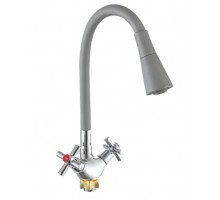 ZERIX Змішувач для кухні з силіконовим виливом Zerix TLT 722 Reflector Gray (колір виливу сірий)