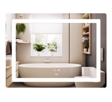 Дзеркало 900х700 Kubis настінне  (KU2)  мм, прямокутне, з LED-підсвічуванням Touch, антизапотіванням, димером, рег. яскравос