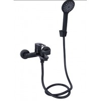 Змішувач для ванни Latwa 006, Black (k35) з душовим гарнітуром LDLAT006BLA45419 Lidz