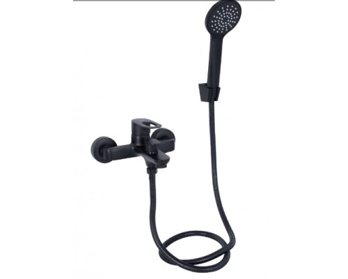 Змішувач для ванни Latwa 006, Black (k35) з душовим гарнітуром LDLAT006BLA45419 Lidz