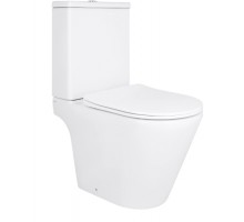 Унітаз підлоговий Dove Rimless 605x370x800 мм, White, з сидінням Slim Duroplast/ Soft-close/ Quick Release QT06228380BW Qtap