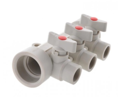 Колектор 3-way з кульовими кранами (40x20) PPR Koer K0170.PRO (KP0220)