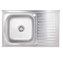 Кухонна мийка накладна 5080-L, Satin 0,6 мм BRIN5080LSAT06 Brinex