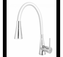 FERRO ZUMBA II Змішувач для мийки з обертовим гнучким виливом, білий