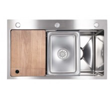 Lidz Кухонная мойка інтегрована Handmade H7545 Decor Honeycomb 3,0/1,0 мм LDH7545DEC48372 Lidz