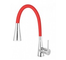 FERRO ZUMBA II Змішувач для мийки з обертовим гнучким виливом, червоний