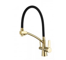 Змішувач для кухні  на дві води Gappo G4398-13 золото-чорний