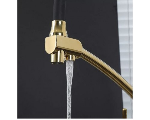 Змішувач для кухні  на дві води Gappo G4398-13 золото-чорний