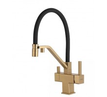 Змішувач для кухні  на дві води Gappo G4395-63 золото-чорний