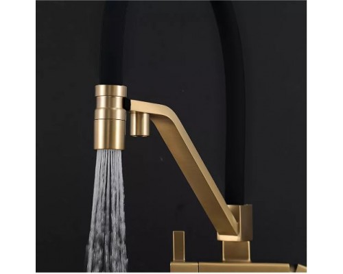 Змішувач для кухні  на дві води Gappo G4395-63 золото-чорний