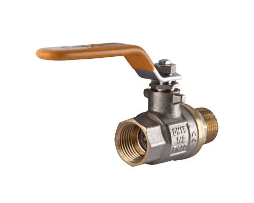 581 Кран шар.посилений прямий  вода 1/2 НВ  ЖОВТА РУЧКА SOLOMON B1002