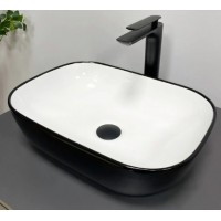 Умывальник (раковина) VBI RAVENNA BLACK WHITE GLOSSY накладной VBI-011226