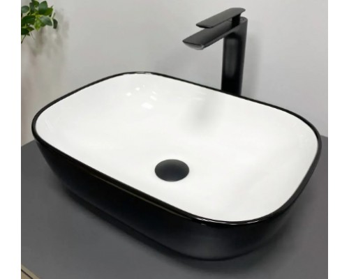 Умывальник (раковина) VBI RAVENNA BLACK WHITE GLOSSY накладной VBI-011226
