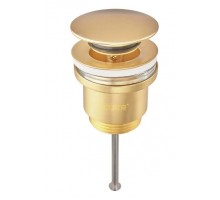 Донний клапан для раковини універсальний (з/без переливу) Koer PW-01-12 автоматичний (Click-Clack) (Колір золото матове) 1 1/4'' (KR5194)