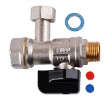 Кран кульовий котловий 3/4″ ARCO 150824 кутовий з накидною гайкою with FILTER