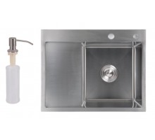 Lidz Мийка для кухні інтегрована Handmade H6350L, Brushed Steel, 3,0/1,0 мм, крило ліворуч LDH6350BRUL45588 Lidz