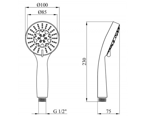 Kroner  Лійка для ручного душу KRM - C721