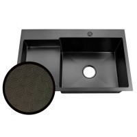 Luminex Мийка нерж. LX7848R 780х480х210 3/1мм, права, чорна (Handmade)