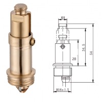 Шток донного клапана Mixxus ROD-01 (п'ятки) СLICK-СLACK 16мм x 8мм латунний (MI8392)