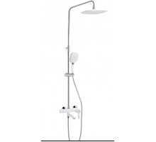 Душова система універсальна Grand, Chrome/White (k35) на три споживачі (з виливом) QTGRAWCR1004 Qtap