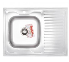 Кухонна мийка накладна ZerixZ8060L-06-160E (Satin) (ZX1616)