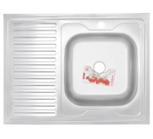 Кухонна мийка накладна ZerixZ8060R-06-160E (Satin) (ZX1617)