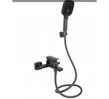 Змішувач для ванни Gemini, Gunmetal Black PVD (k35) з душовим гарнітуром QTGEM259GMB45684 Qtap