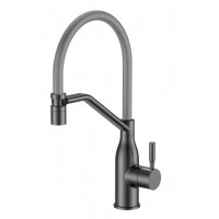 MIXXUS PREMIUM GRAVITY 017 (NUT) GRAPHITE REFL.GRAY Змішувач для кухні (Колір графіт+силіконовий вилив сірий) (MI8409)