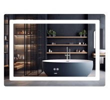 Дзеркало 1000х800 Lidz Kubis (KU2)  прямокутне, з LED-підсвічуванням Touch, антизапотіванням, димером, рег. яскравості Lidz