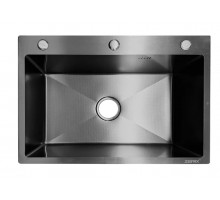 Кухонна мийка ZERIX ZH6545 MICRO DECOR GRAPHITE (3.0/0.8) з нержавіючої сталі (колір графіт) (ZX6181)