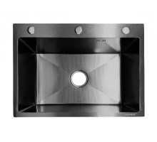 Кухонна мийка ZERIX ZH5545 MICRO DECOR GRAPHITE (3.0/0.8) з нержавіючої сталі (колір графіт) (ZX6173)