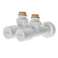 KOER KR.SET.534 WHITE - M1/2''xM1/2'' Комплект кранів для рушникосушарки кутовий, подовжений (KR5843)