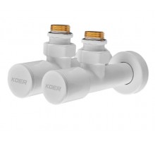 KOER KR.SET.534 WHITE - M1/2''xM1/2'' Комплект кранів для рушникосушарки кутовий, подовжений (KR5843)